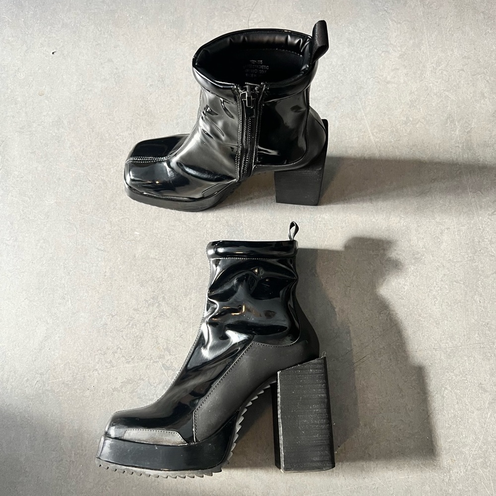Dolls Kill Black Heeled Boots